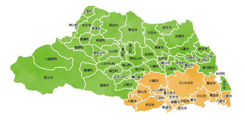 埼玉県の出張買取対応エリアマップ